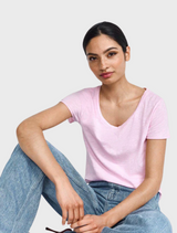 Slub cotton T-shirt - Spring Blush