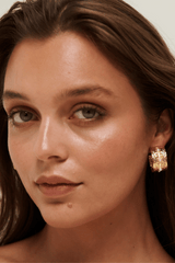 Costa Pearl Hoops - Gold