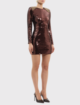 Glimmer Mini Dress - Chocolate