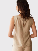 Pleat Shell Top - Sand