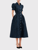 Cascades Short Sleeve Midi Dress - Teal
