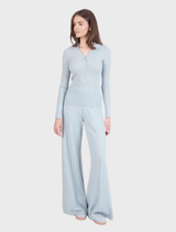 Solid Knitted Pants - Sky