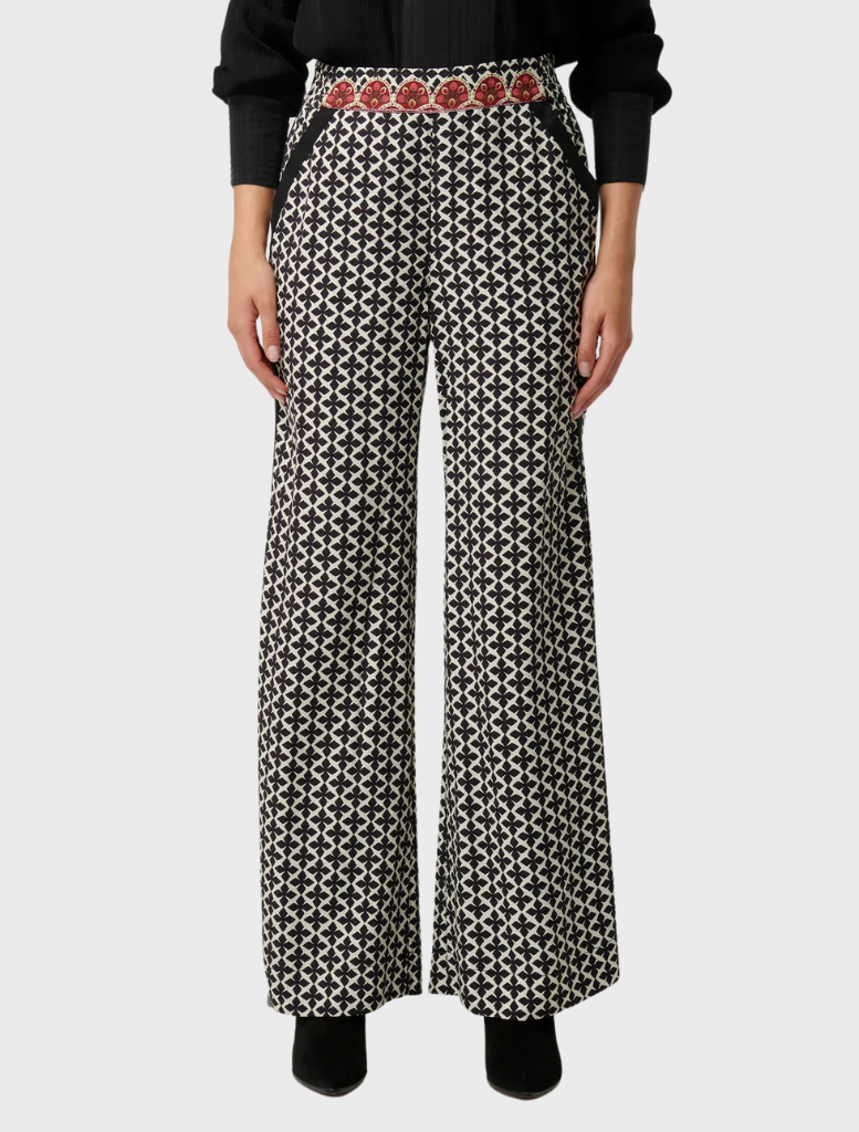 Willow Viscose Dobby Half Waist Panel Pant - Country Tapestry