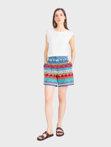 Jacquard Shorts, Mediterranean Motif - Ink