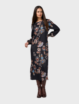 Gilded Lotus Dress - Black Multi