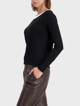 Basic Ribbed 2-IN-1 T-Shirt - Black