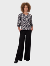 Sweatshirt With Leopard Print - Greige Pattern