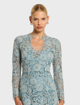 Tiffany V-Neck - Light Blue-Ivory
