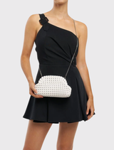 Everly Hand Woven Clutch - White