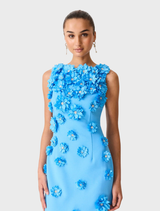 Dali Floral Applique Gown - Blue