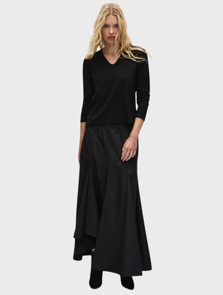 V Neck Top - Black