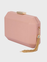 Lia Facetted Clutch - Blush/Gold Hardware