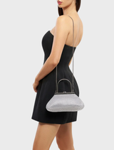 Mimi Ball Mesh Frame Bag - Silver