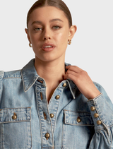 Resonate Top - Light Washed Denim