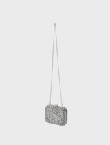 Casey Hot Fix Encrusted Clutch - Black Silver