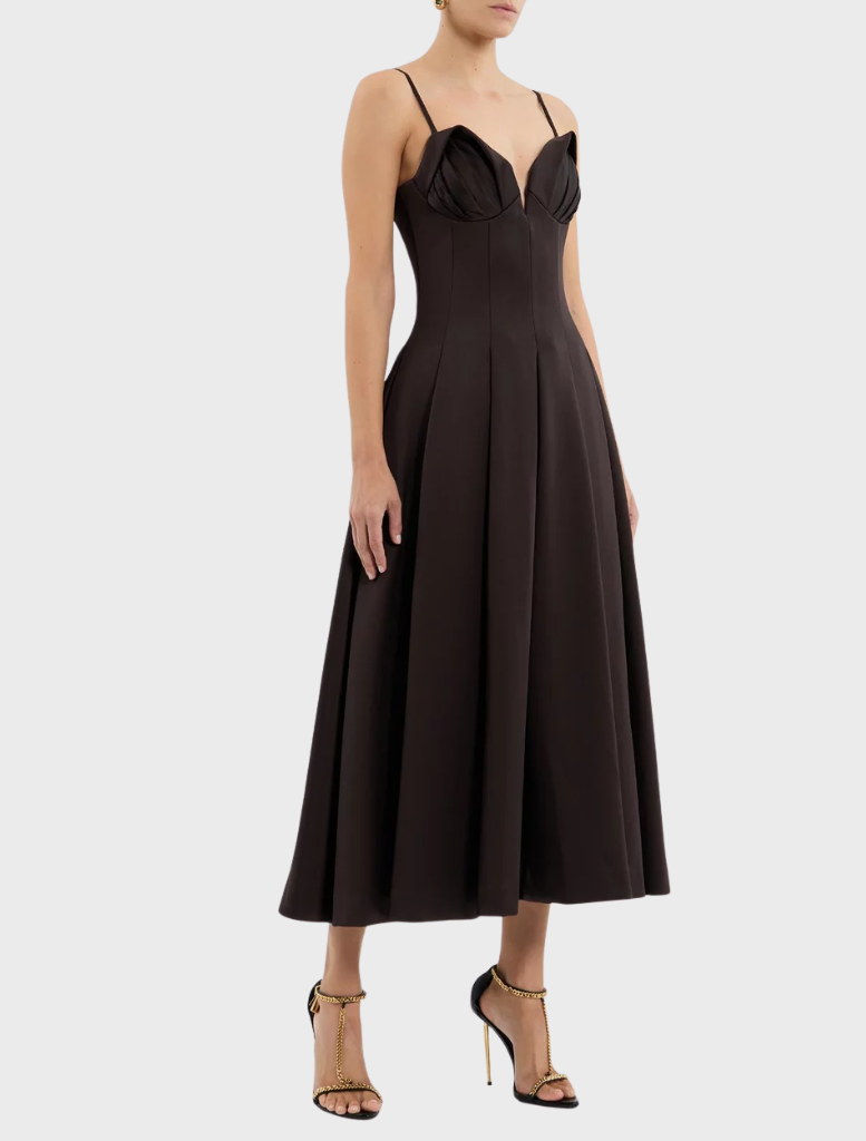 Saskia Midi Dress - Chocolate