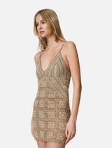 Short Multicolour Lurex Crochet Dress - Ginger Root