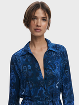 Dress with Long Sleeve - Paisley print