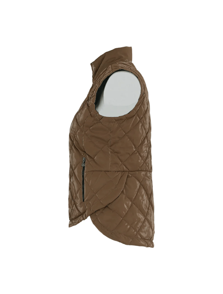 Gloss Padded Gilet  - Camel