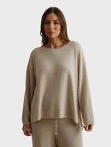 Winter Retreat Merino Cotton Pullover - Wheat