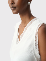 Recycled Satin Sleeveless - Winter White