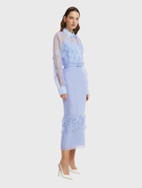 Kyra Petal Maxi Skirt - Periwinkle