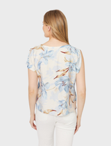 Woven Top - Porcelain/Blue