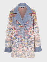 Jacquard Jacket, Kilim Pattern - Off-White