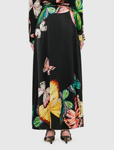 Camila Maxi Skirt - Papillon Print in Black