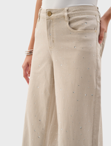 Wide Leg Jewel Embellished Trousers Style 262940 - Moonstone