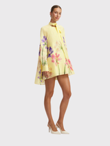 Libby Mini Linen Dress – Agapanthus Print