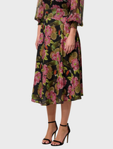 Estrella Linen Viscose Skirt - Winter Granadilla