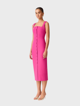 Elva Fitted Midi Dress - Magentapink