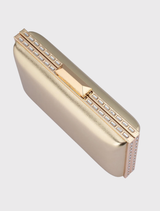 Sammi Crystal Frame Clutch - Gold