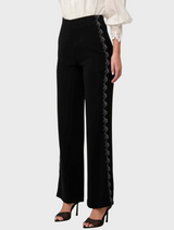 Elvira Viscose Stretch Crepe Pant - Onyx