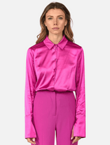 Camici Satin Shirt - Orchid Purple