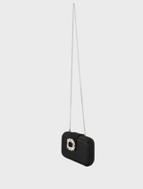 Emmy Crystal Trim Clutch - Black