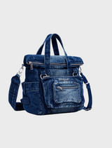 Small Voyager Denim Backpack - Denim Medium Wash