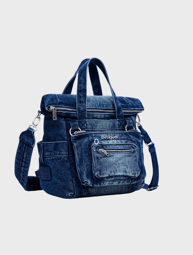 Small Voyager Denim Backpack - Denim Medium Wash