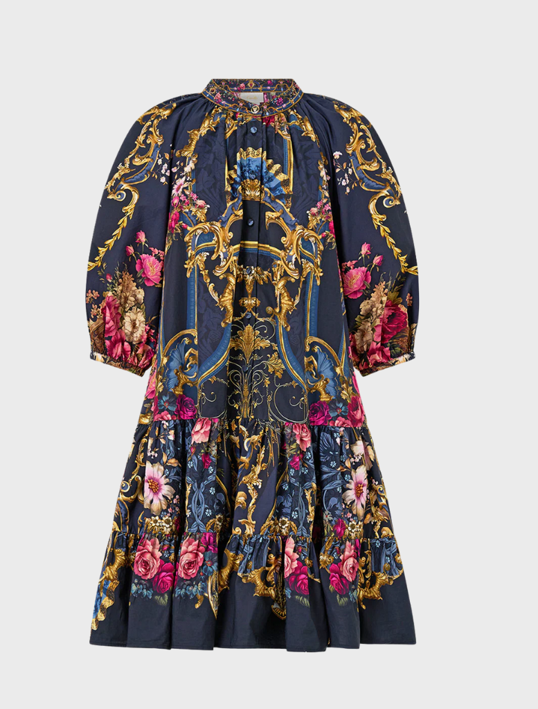 Puff Sleeve Shirt Dress - Ornate On A Plate