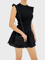Gabby Metallic Hot Fix Clutch - Black