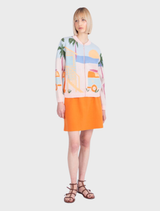 Jacquard Bomber Jacket, Urban Fun Pattern - Light Pink