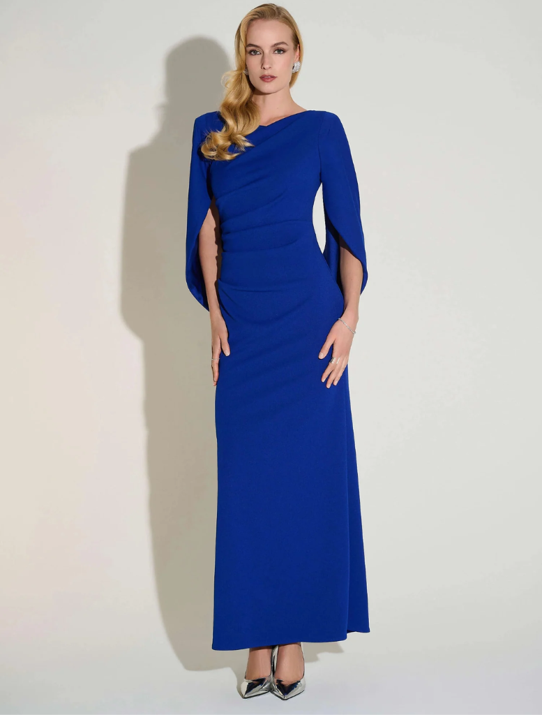 Scuba Crepe Trumpet Gown - Royal Sapphire