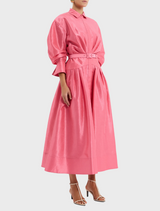 Maple Shirt Midi Dress - Bubblegum