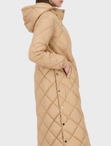 Quilted Coat - Cognac
