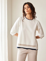 Rib Front Top - Ecru