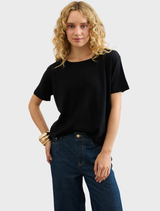 Athena Scoop Tee - Black