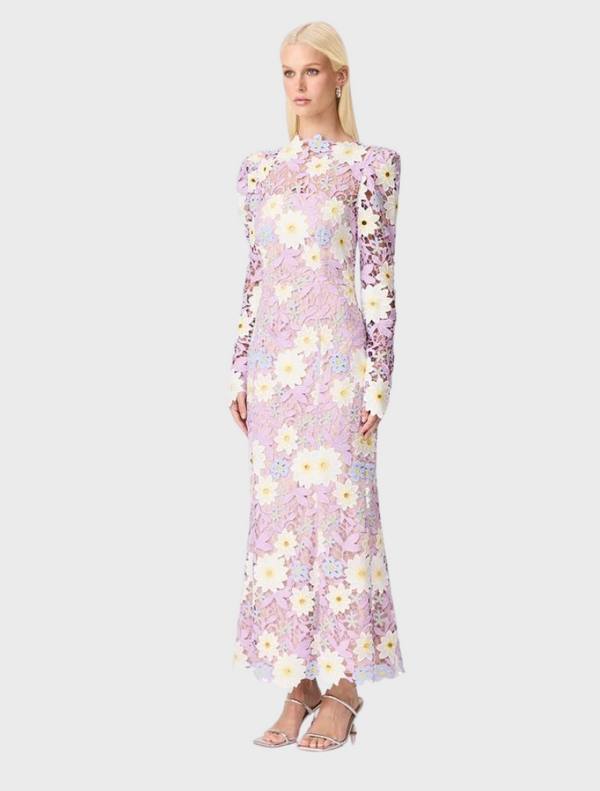 Sigrid Midi Dress - Lilac Multi Elliatt