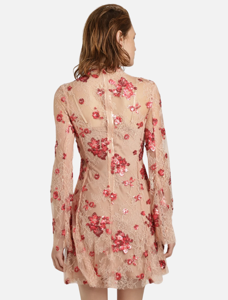 Shay dress - red on nude