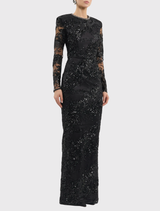 Beau Long Sleeve Gown - Black